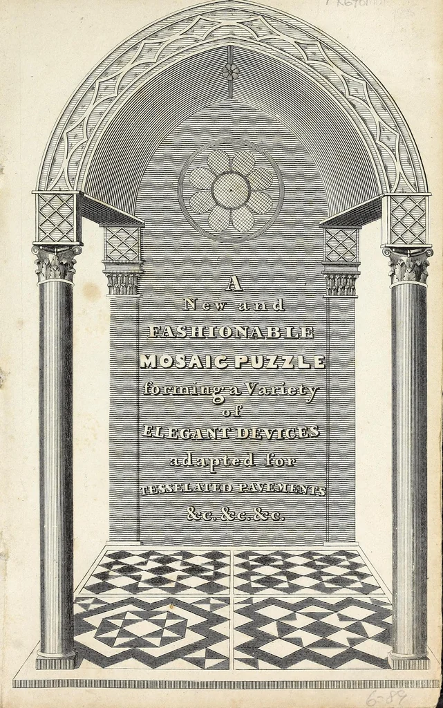 An illustration from A new and fashionable mosaic puzzle : forming a variety of elegant devices adapted for tesselated pavements &c. &c. &c., 1820, leaf 3