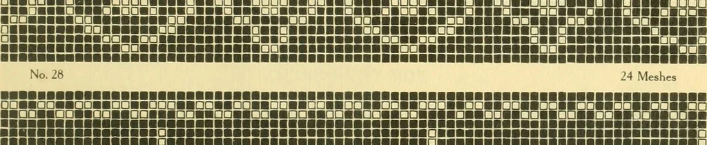 An illustration from The new filet crochet book; original designs which may be used also for cross-stitch and beadwork, with patterns represented in a new way, 1912, leaf 12
