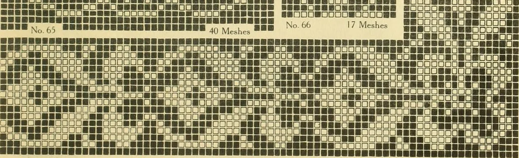 An illustration from The new filet crochet book; original designs which may be used also for cross-stitch and beadwork, with patterns represented in a new way, 1912, leaf 26