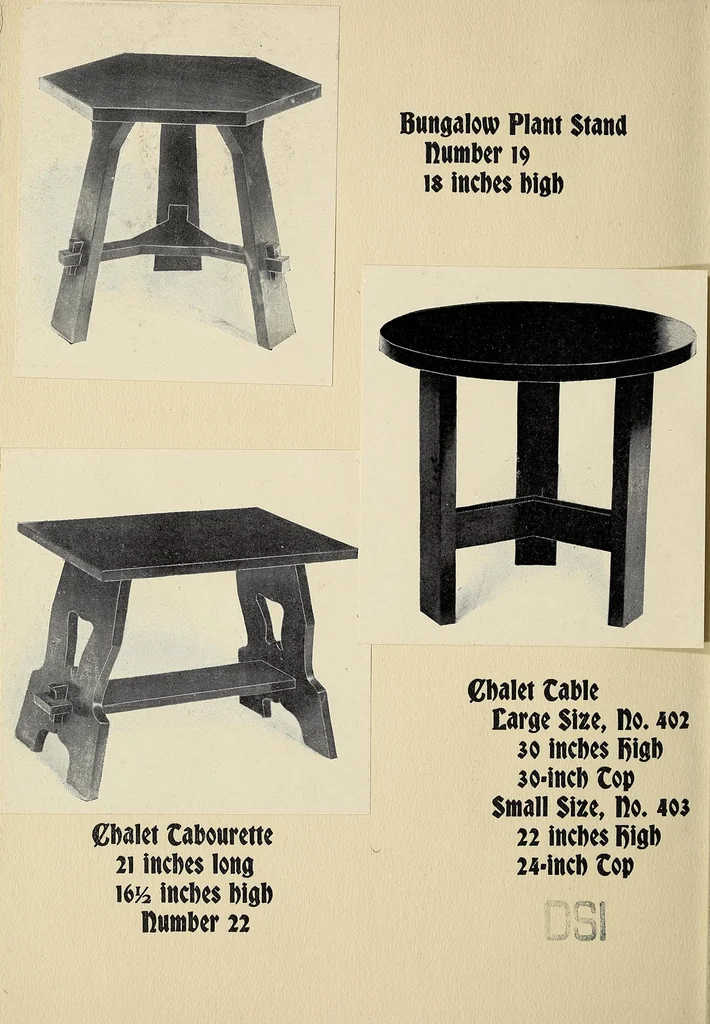 An illustration from New fvrnitvre from the work shop of Gvstave Stickley, cabinet maker, Syracvse, NY VSA, 1901, leaf 4
