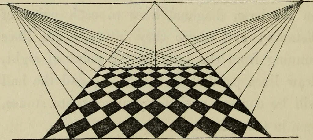 An illustration from A new manual of perspective: containing remarks on the theory of the art, and its practical application in the procudtion of drawings ... Illustrated by numerous engravings, 1849, leaf 45