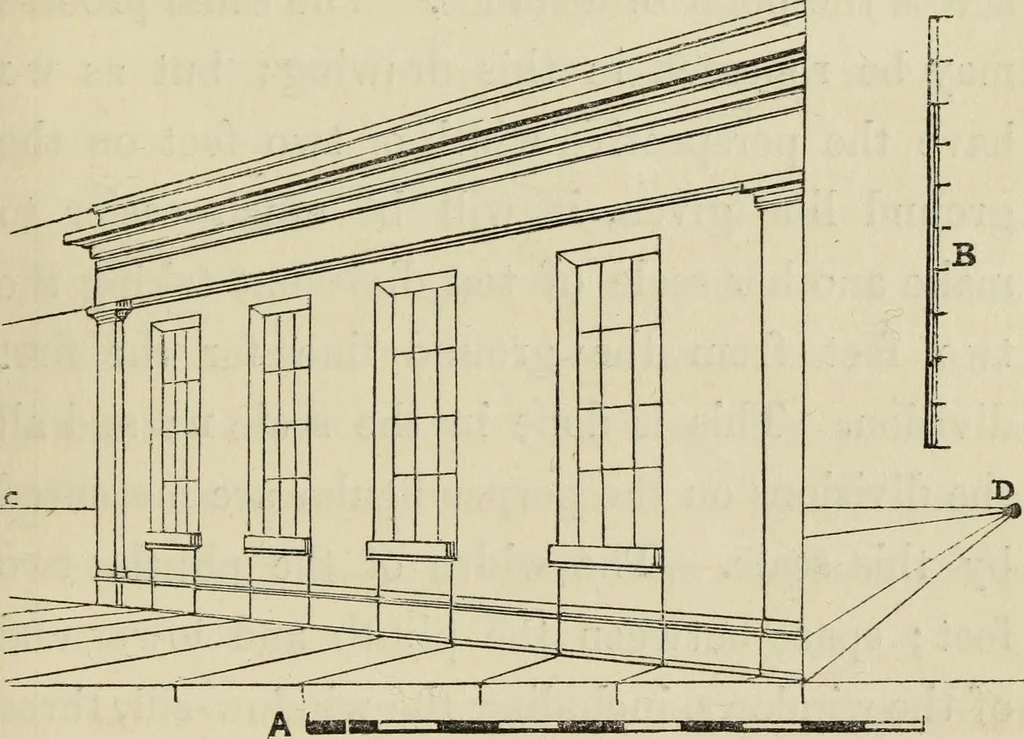 An illustration from A new manual of perspective: containing remarks on the theory of the art, and its practical application in the procudtion of drawings ... Illustrated by numerous engravings, 1849, leaf 98