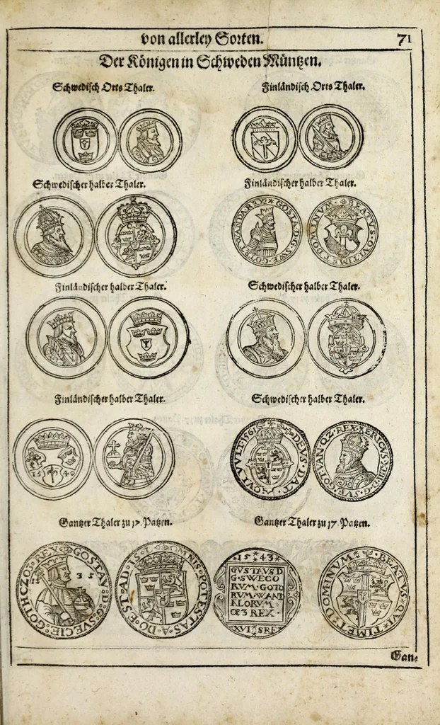 An illustration from New Müntz Buech : darinnen allerley gross vunnd kleine, silberne vnd guldene Sorten, vmb wichtiger Vrsach willen also fürgestelt werden, vnd erstlich der Römischen Kayserlichen vnd Königlichen Mayestat ... : darneben auch bäpstlicher Heiligkeit vnd der König in Hispanien, Portugal ... : dann auch der Italianischen Fürsten .., 1604, leaf 163
