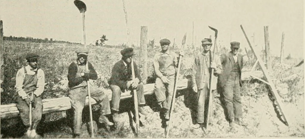 An illustration from The new and old immigrant on the land; a study of Americanization and the rural church, 1922, leaf 52