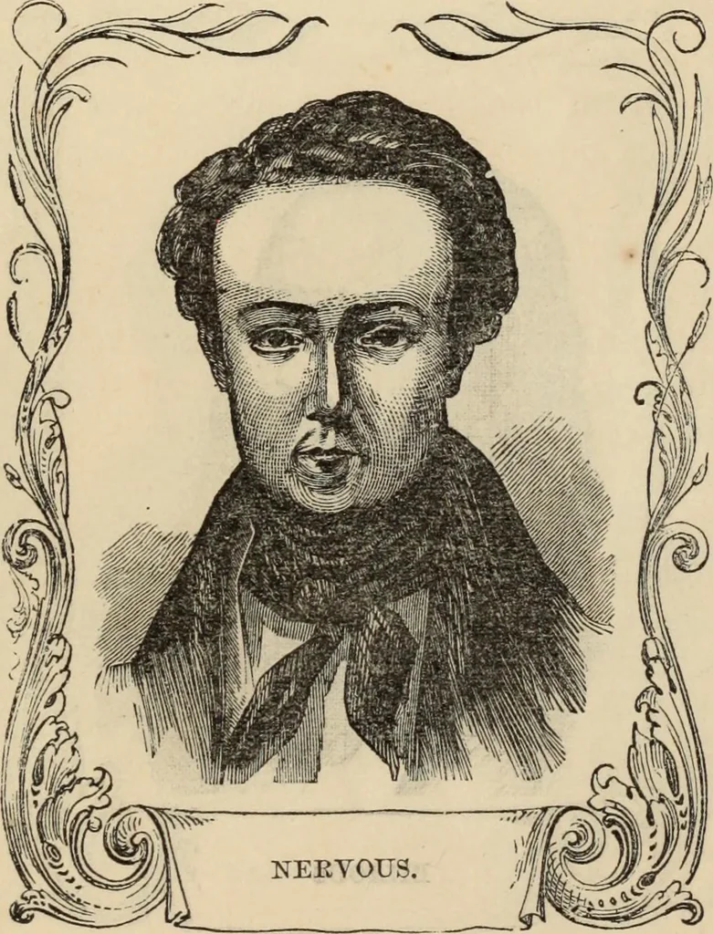 An illustration from New Physiognomy : or signs of character, as manifested through temperament and external forms, and especially in the "the human face divine.", 1889, leaf 105
