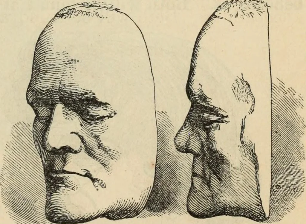 An illustration from New Physiognomy : or signs of character, as manifested through temperament and external forms, and especially in the "the human face divine.", 1889, leaf 166