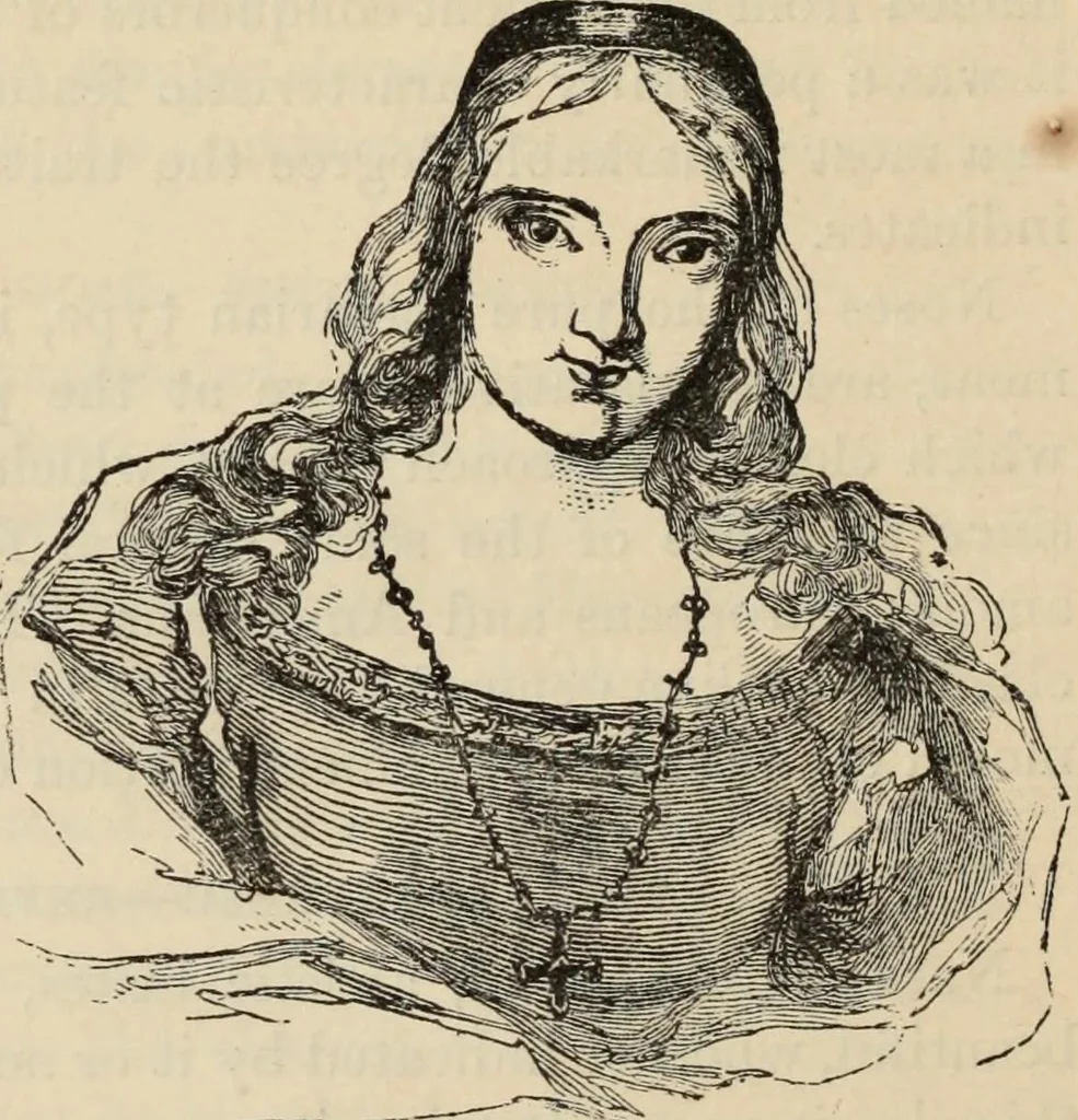 An illustration from New Physiognomy : or signs of character, as manifested through temperament and external forms, and especially in the "the human face divine.", 1889, leaf 201