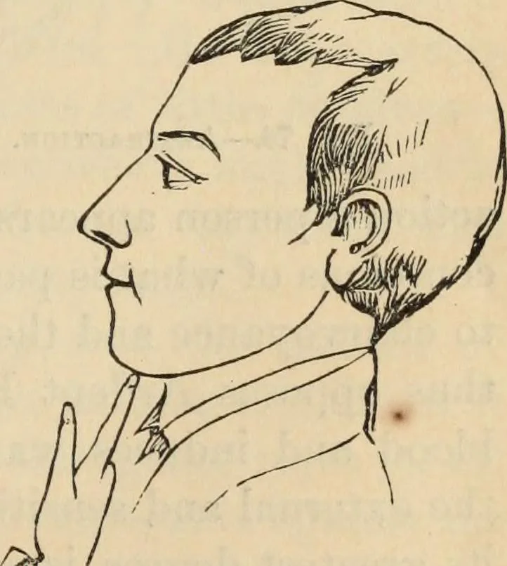 An illustration from New Physiognomy : or signs of character, as manifested through temperament and external forms, and especially in the "the human face divine.", 1889, leaf 72