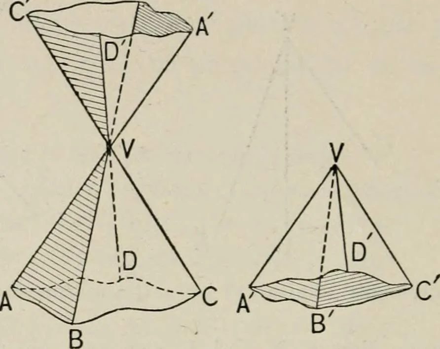An illustration from New plane and solid geometry, 1899, leaf 293