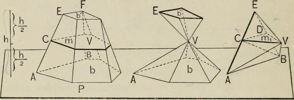 An illustration from New plane and solid geometry, 1899, leaf 331
