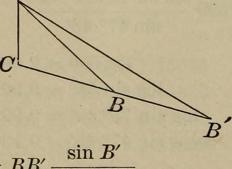 An illustration from New plane and spherical trigonometry, surveying, and navigation, 1903, leaf 143