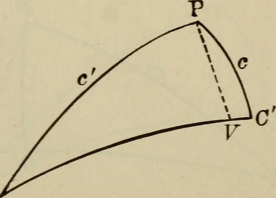 An illustration from New plane and spherical trigonometry, surveying, and navigation, 1903, leaf 360
