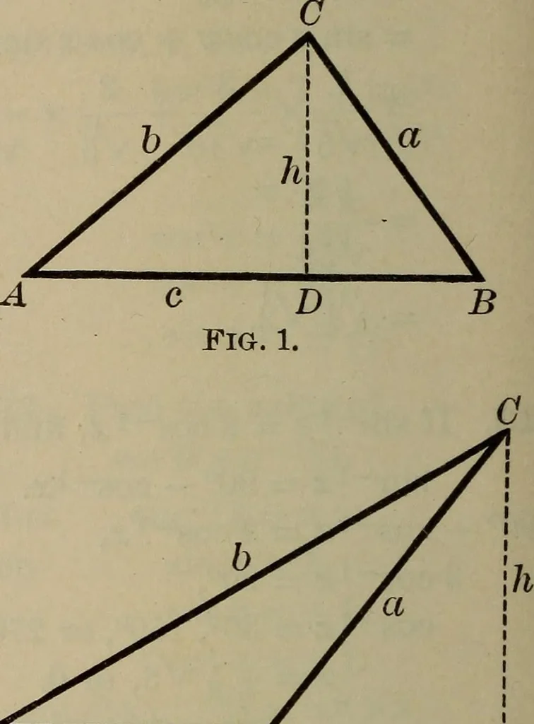 An illustration from New plane and spherical trigonometry, surveying, and navigation, 1903, leaf 97