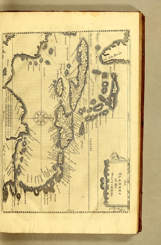 An illustration from A new survey of the West-India's [sic]: or, The English-American his travail by sea and land: : containing a journal of three thousand and three hundred miles within the main land of America. Wherein is set forth his voyage from Spain to St. John de Ulhua; and from thence to Xalappa, to Tlaxcalla, the City of Angeles, and forward to Mexico; with the description of that great city, as it was in former times, and also at this present. Likewise, his journey from Mexico, through the provinces of Guaxaca, Chiapa, Guatemala, Vera Paz, Truxillo, Comayagua; with his abode twelve years about Guatemala, and especially in the Indian-towns of Mixco, Pinola, Petapa, Amatitlan. As also his strange and wonderfull conversion and calling from those remote parts, to his native countrey. With his return through the province of Nicaragua, and Costa Rica, to Nicoya, Panama, Portobelo, Cartagena, and Havana, with divers occurrents and dangers that did befal in the said journey. Also, a new and exact discovery of the Spanish navigation to those parts: and of their dominions, government, religion, forts, castles, ports, havens, commodities, fashions, behaviour of Spaniards, priests and friers, blackmores, mulatto's, mestiso's, Indians; and of their feasts and solemnities. With a grammar, or some few rudiments of the Indian tongue, called Poconchi, or Pocoman., 1655, leaf 41