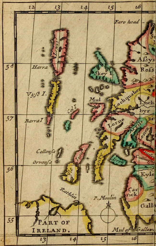 An illustration from A new systeme of geography : designed in a most plain and easie method, for the better understanding of that science : accommodated with new maps, of all the empires, kingdoms, principalities, dukedoms, provinces and countries in the whole world : with geographical tables, explaining the divisions in each map, 1694, leaf 157
