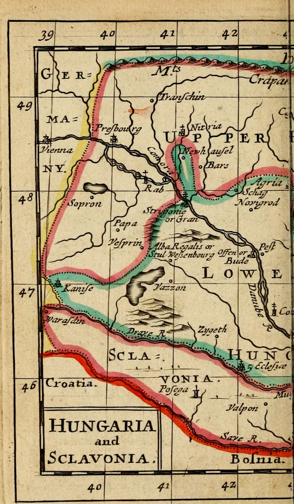 An illustration from A new systeme of geography : designed in a most plain and easie method, for the better understanding of that science : accommodated with new maps, of all the empires, kingdoms, principalities, dukedoms, provinces and countries in the whole world : with geographical tables, explaining the divisions in each map, 1694, leaf 203