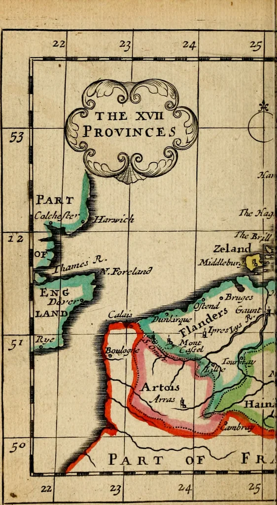 An illustration from A new systeme of geography : designed in a most plain and easie method, for the better understanding of that science : accommodated with new maps, of all the empires, kingdoms, principalities, dukedoms, provinces and countries in the whole world : with geographical tables, explaining the divisions in each map, 1694, leaf 209