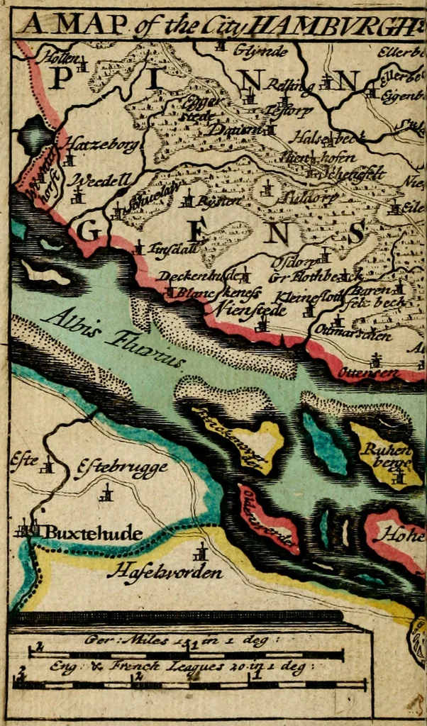 An illustration from A new systeme of geography : designed in a most plain and easie method, for the better understanding of that science : accommodated with new maps, of all the empires, kingdoms, principalities, dukedoms, provinces and countries in the whole world : with geographical tables, explaining the divisions in each map, 1694, leaf 219