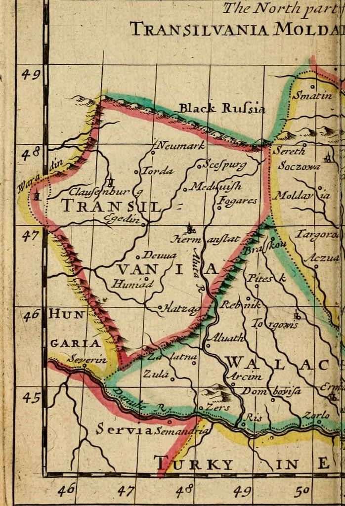 An illustration from A new systeme of geography : designed in a most plain and easie method, for the better understanding of that science : accommodated with new maps, of all the empires, kingdoms, principalities, dukedoms, provinces and countries in the whole world : with geographical tables, explaining the divisions in each map, 1694, leaf 259