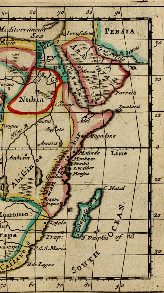 An illustration from A new systeme of geography : designed in a most plain and easie method, for the better understanding of that science : accommodated with new maps, of all the empires, kingdoms, principalities, dukedoms, provinces and countries in the whole world : with geographical tables, explaining the divisions in each map, 1694, leaf 282