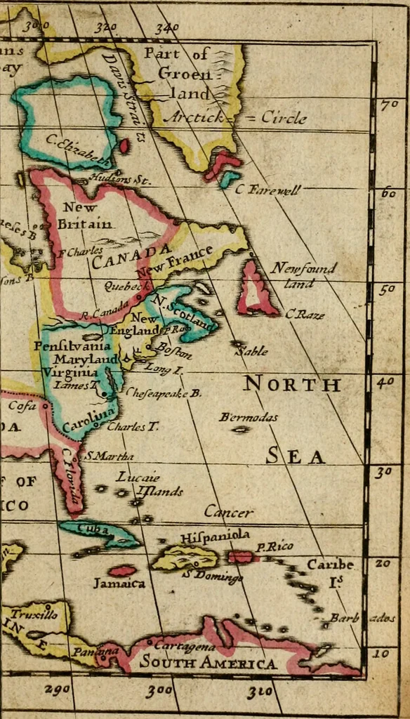 An illustration from A new systeme of geography : designed in a most plain and easie method, for the better understanding of that science : accommodated with new maps, of all the empires, kingdoms, principalities, dukedoms, provinces and countries in the whole world : with geographical tables, explaining the divisions in each map, 1694, leaf 288