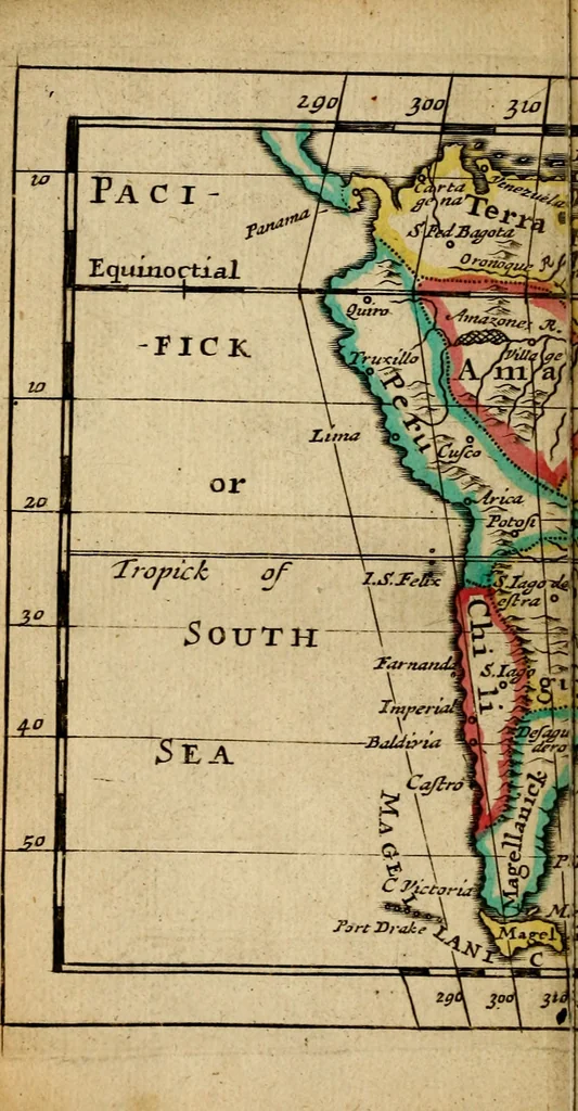 An illustration from A new systeme of geography : designed in a most plain and easie method, for the better understanding of that science : accommodated with new maps, of all the empires, kingdoms, principalities, dukedoms, provinces and countries in the whole world : with geographical tables, explaining the divisions in each map, 1694, leaf 293