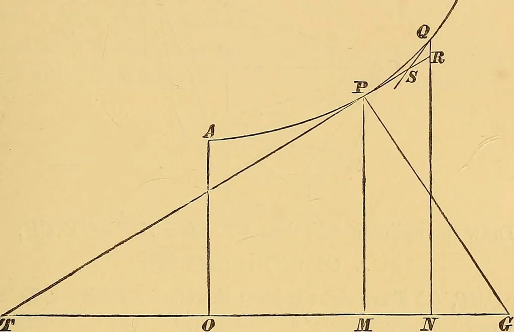 An illustration from Newton's principia, first book sections I, II, III, with notes and illustrations and a collection of problems, principally intended as examples of Newton's methods, 1900, leaf 150