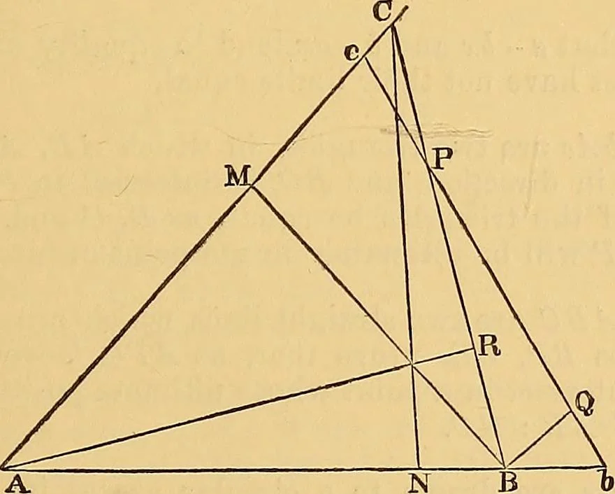 An illustration from Newton's principia, first book sections I, II, III, with notes and illustrations and a collection of problems, principally intended as examples of Newton's methods, 1900, leaf 32