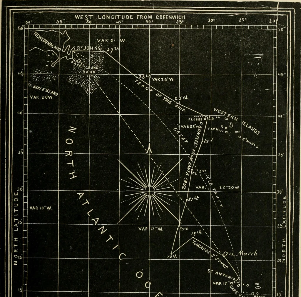An illustration from A new treatise on the practice of navigation at sea : containing all the details necessary to enable the mariner to become a good practical navigator., 1902, leaf 74