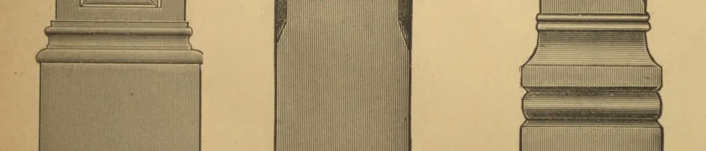 An illustration from New universal moulding book, containing latest styles of mouldings and architectural designs of exterior and interior finish ... rails, balusters and newel posts; architraves; front, interior and store doors .., 1891, leaf 101