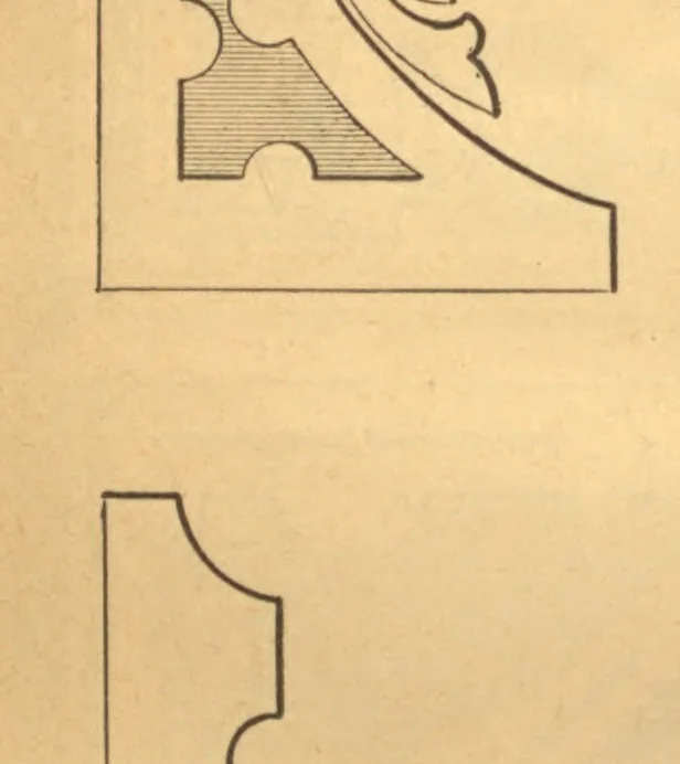 An illustration from New universal moulding book, containing latest styles of mouldings and architectural designs of exterior and interior finish ... rails, balusters and newel posts; architraves; front, interior and store doors .., 1891, leaf 64