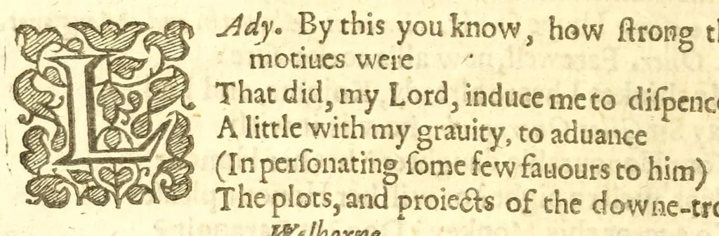 An illustration from A new way to pay old debts : a comoedie as it hath beene often acted at the Phaenix in Drury-Lane, by the Queenes Maiesties Seruants, 1633, leaf 84