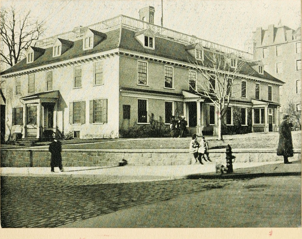 An illustration from The New York and Albany post road from Kings Bridge to "the ferry at Crawlier, over against Albany" : being an account of a jaunt on foot made at sundry convenient times between May and November, nineteen hundred and five, 1905, leaf 5
