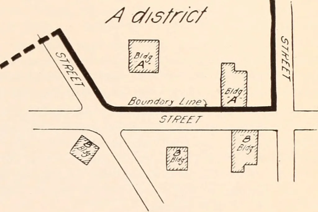 An illustration from New York city building zone resolution restricting the height and use of buildings and prescribing the minimum sizes of their yards and courts; with explanatory notes that will be helpful to owners, builders and architects, 1920, leaf 24