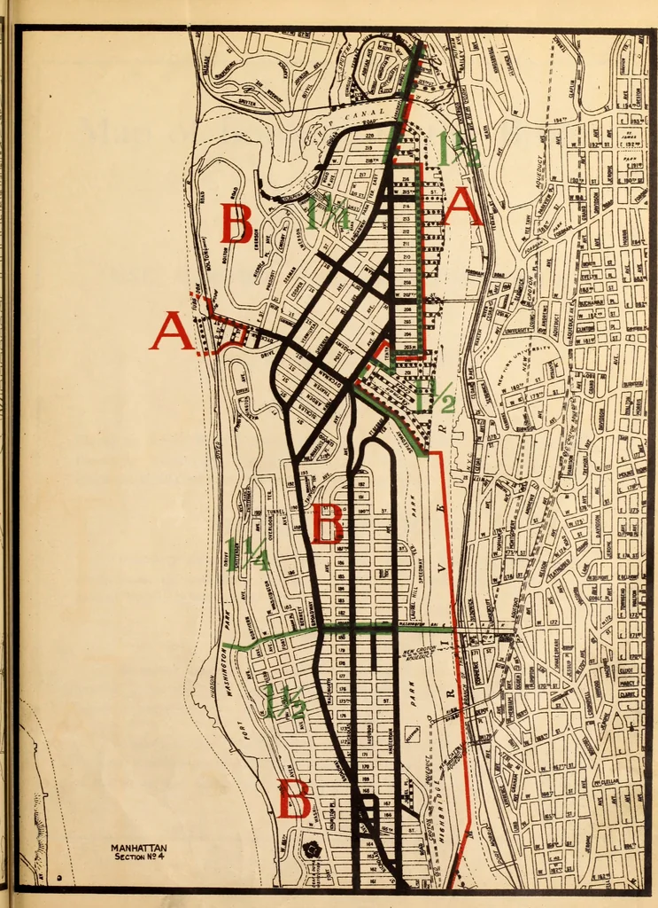 An illustration from New York city building zone resolution restricting the height and use of buildings and prescribing the minimum sizes of their yards and courts; with explanatory notes that will be helpful to owners, builders and architects, 1920, leaf 40