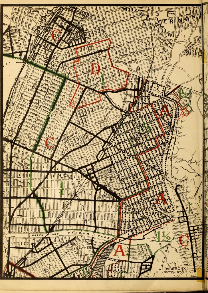 An illustration from New York city building zone resolution restricting the height and use of buildings and prescribing the minimum sizes of their yards and courts; with explanatory notes that will be helpful to owners, builders and architects, 1920, leaf 47