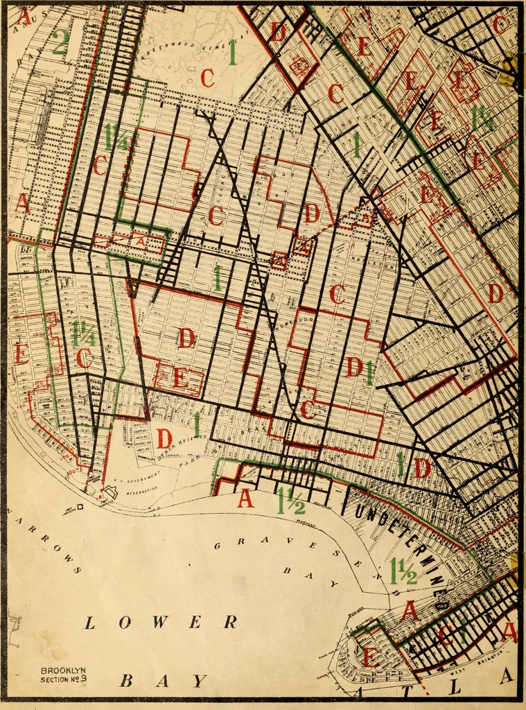 An illustration from New York city building zone resolution restricting the height and use of buildings and prescribing the minimum sizes of their yards and courts; with explanatory notes that will be helpful to owners, builders and architects, 1920, leaf 55