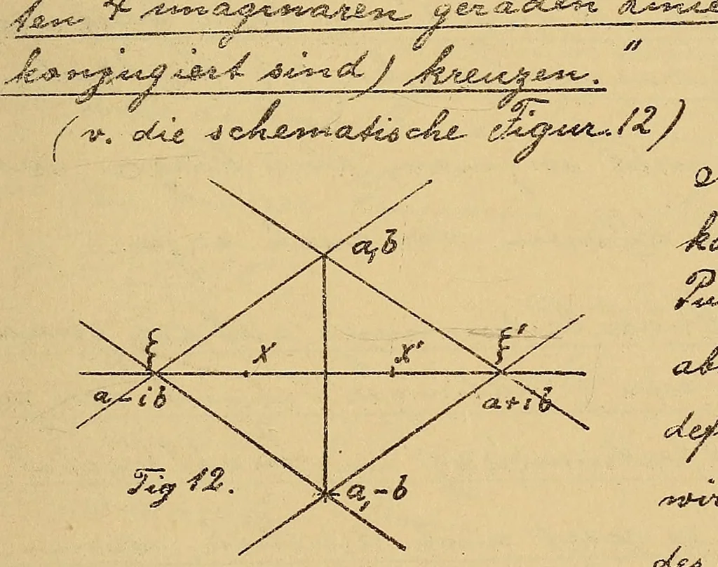 An illustration from Nicht-Euklidische Geometrie, 1893, leaf 82