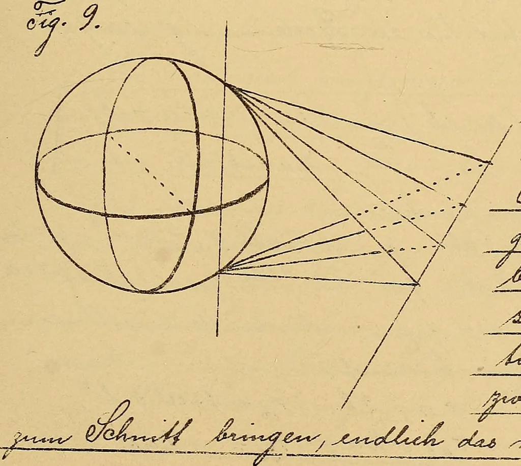 An illustration from Nicht-Euklidische Geometrie, 1893, leaf 90