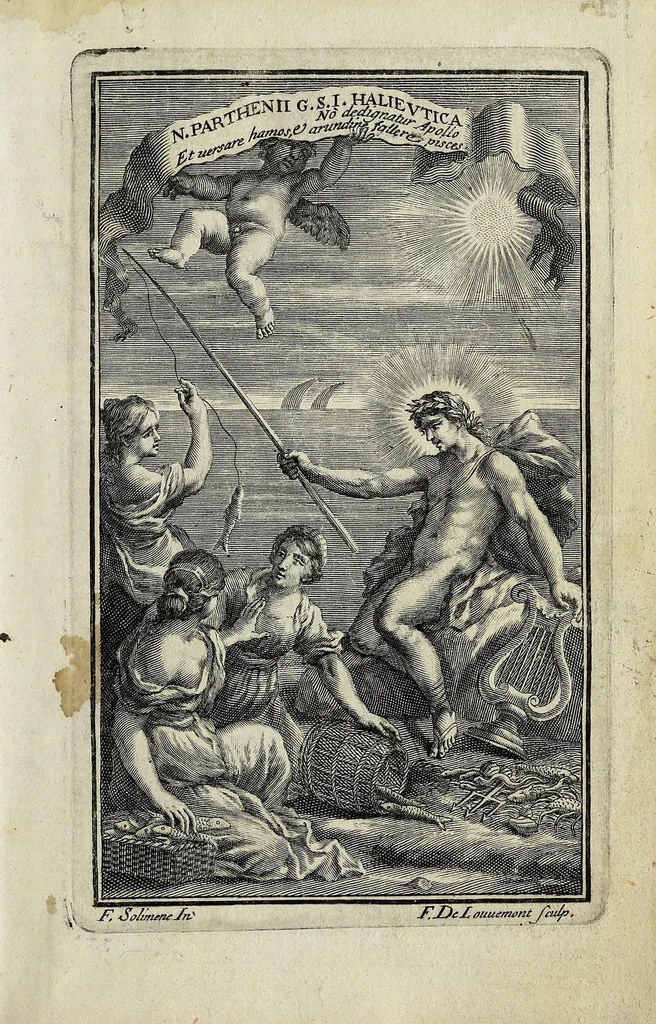 An illustration from Nicolai Parthenii Giannettasii Neapolit. Soc. Jesu. Halieutica, 1689, leaf 5