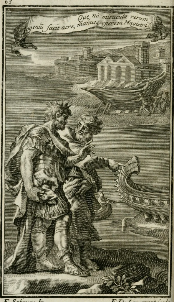 An illustration from Nicolai Parthenii Giannettasii Neapolit. Soc. Jesu, Piscatoria, et Nautica, 1686, leaf 77