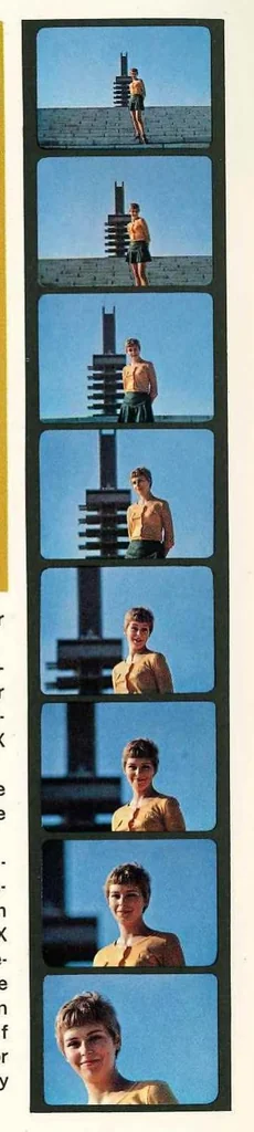 An illustration from Nikon 8X Super Zoom Camera 1970, 1970, leaf 1