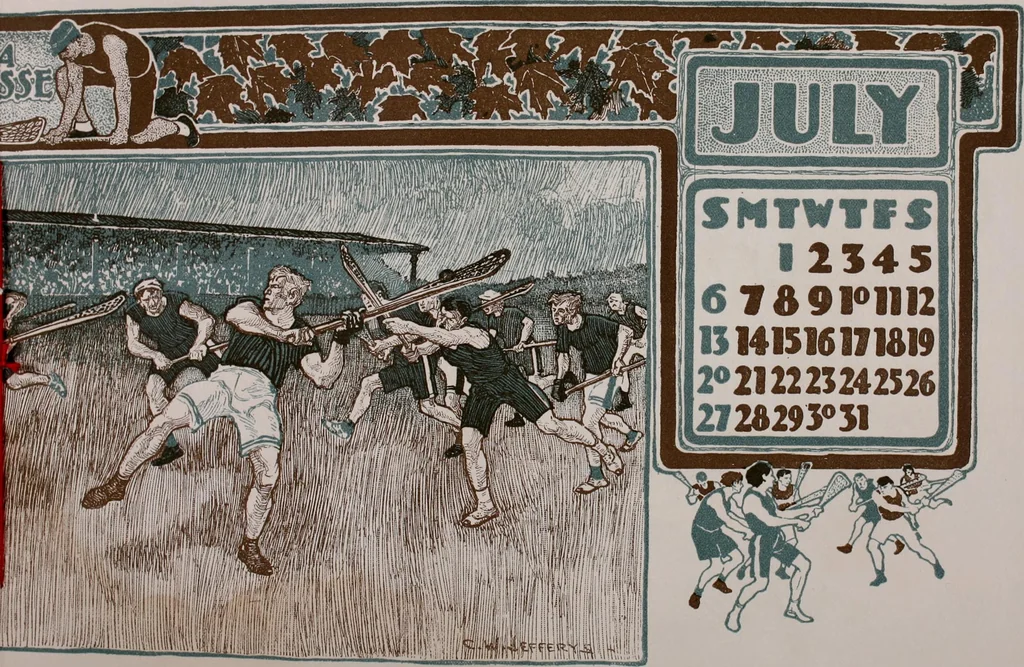 An illustration from Nineteen hundred and two : a calendar for the year 1902; with drawings by the Toronto Art League illustrating some Canadian sports & pastimes, 1902, leaf 12