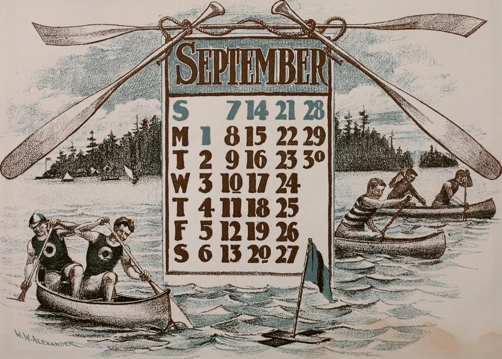 An illustration from Nineteen hundred and two : a calendar for the year 1902; with drawings by the Toronto Art League illustrating some Canadian sports & pastimes, 1902, leaf 15
