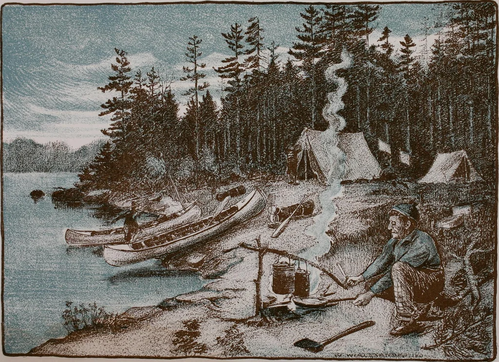 An illustration from Nineteen hundred and two : a calendar for the year 1902; with drawings by the Toronto Art League illustrating some Canadian sports & pastimes, 1902, leaf 16