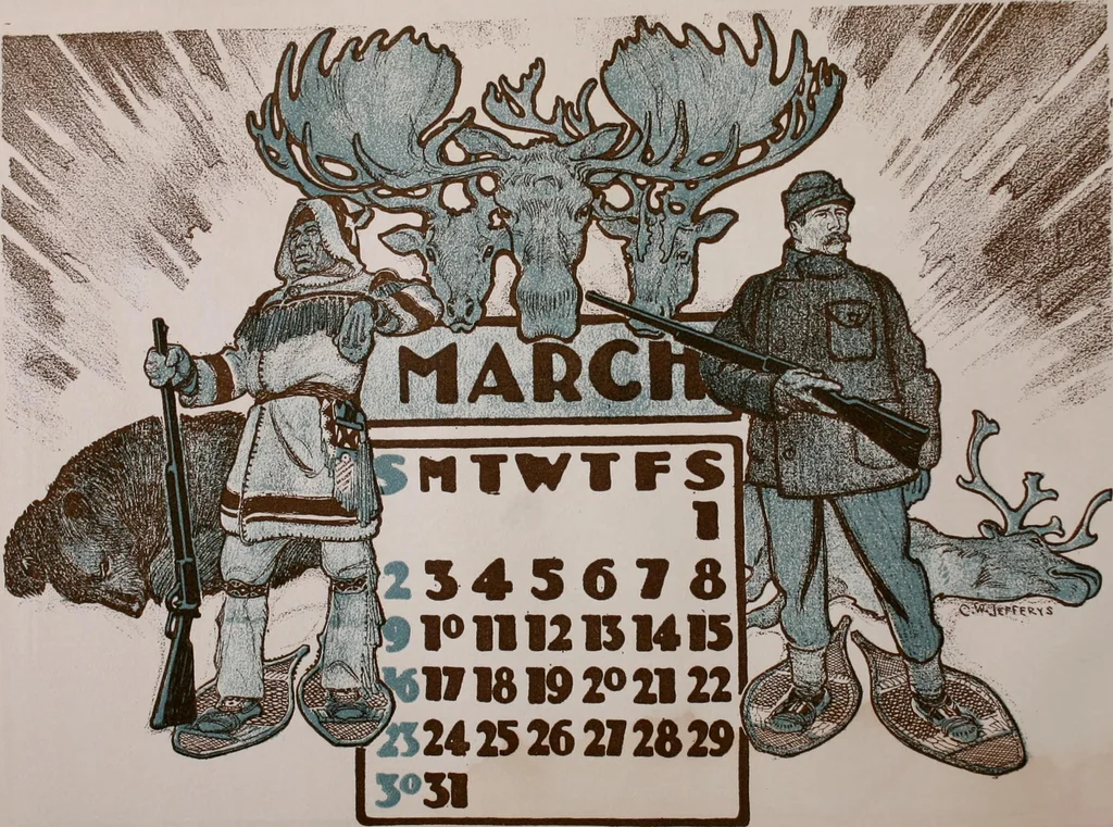 An illustration from Nineteen hundred and two : a calendar for the year 1902; with drawings by the Toronto Art League illustrating some Canadian sports & pastimes, 1902, leaf 5