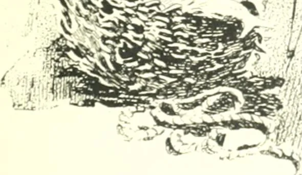 An illustration from Ninety-eight : a calendar for the year 1898; with some drawings suggestive of the everyday life of the past in Canada, 1898, leaf 14