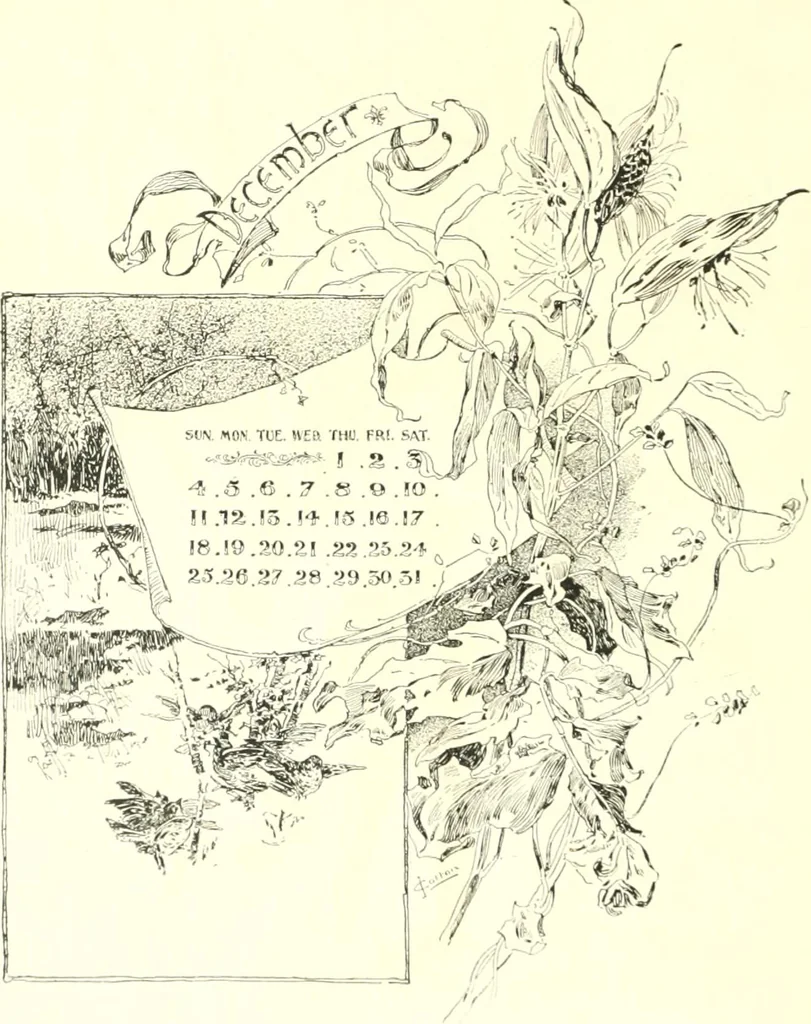 An illustration from Ninety-eight : a calendar for the year 1898; with some drawings suggestive of the everyday life of the past in Canada, 1898, leaf 25