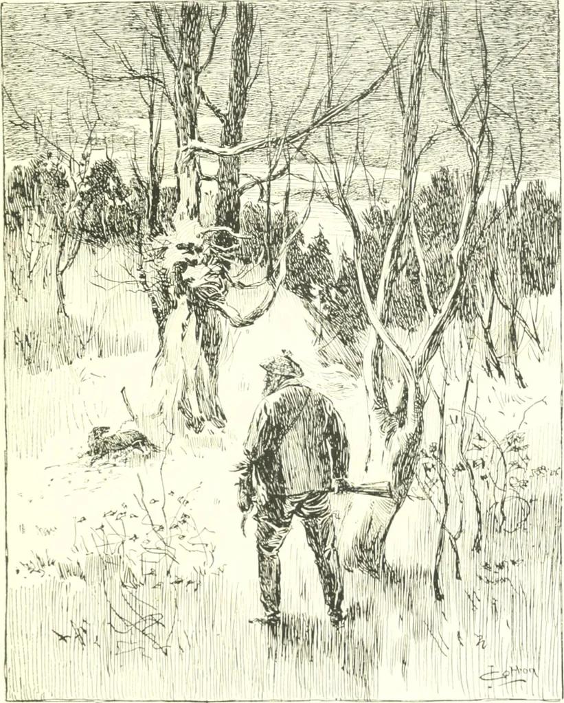 An illustration from Ninety-eight : a calendar for the year 1898; with some drawings suggestive of the everyday life of the past in Canada, 1898, leaf 26