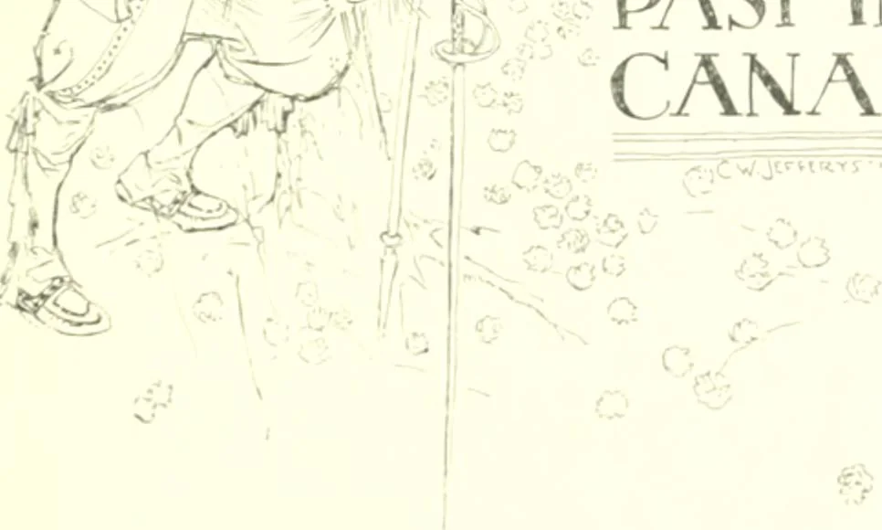 An illustration from Ninety-eight : a calendar for the year 1898; with some drawings suggestive of the everyday life of the past in Canada, 1898, leaf 4